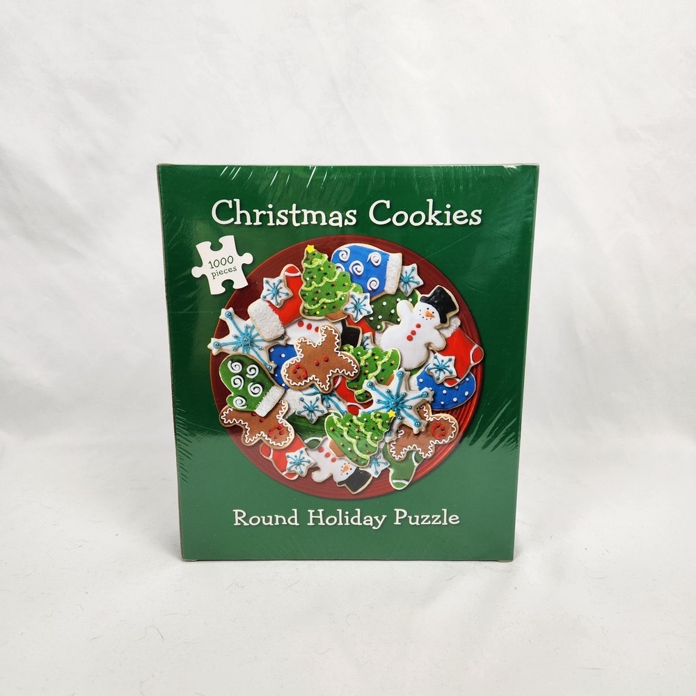Current Christmas Cookies Round Holiday Puzzle 1000 pc New Sealed 27.5" diameter